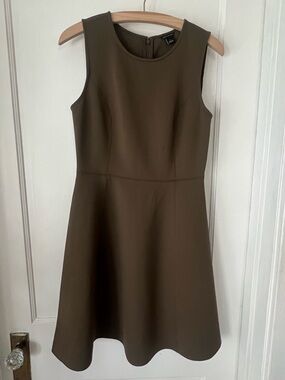 Ann Taylor Olive Green Sleeveless A-Line Dress